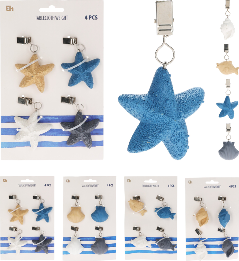Tafelkleedgewichten Sea 4 stuks