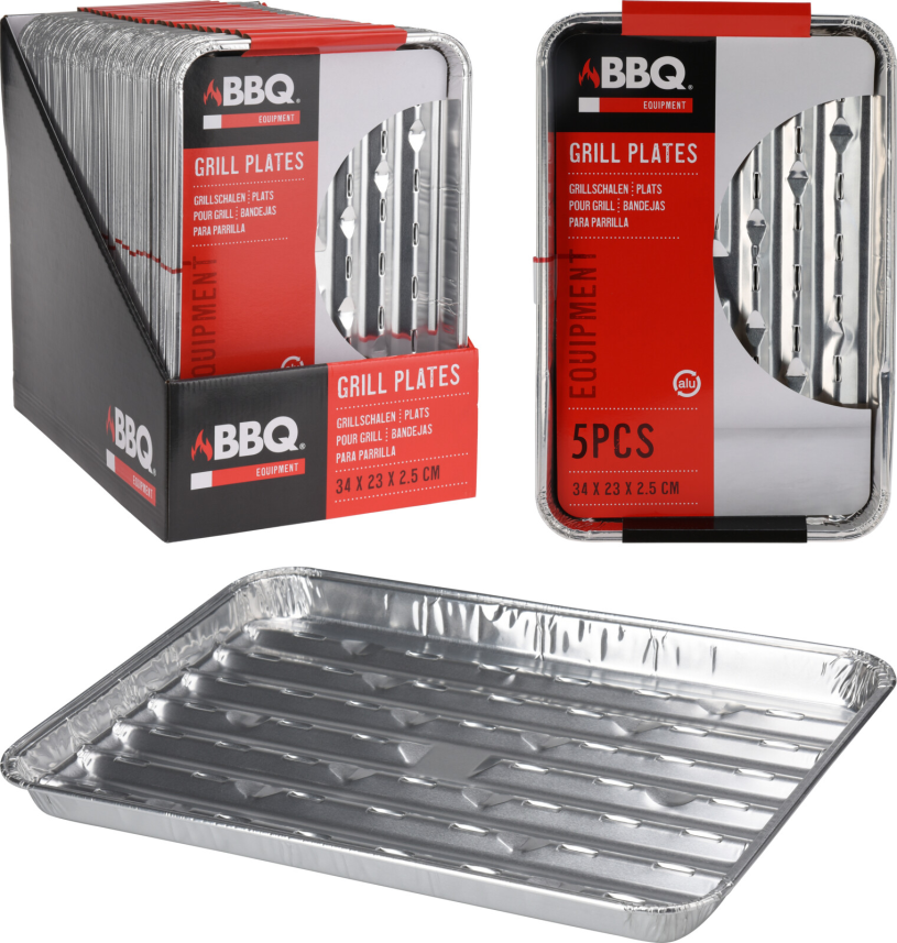 BBQ Grillschalen 34x23x2,5cm set 5 stuks