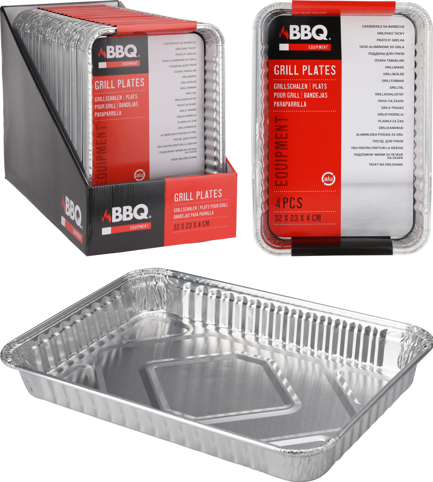 BBQ Schalen 32x23x4cm set van 4 stuks