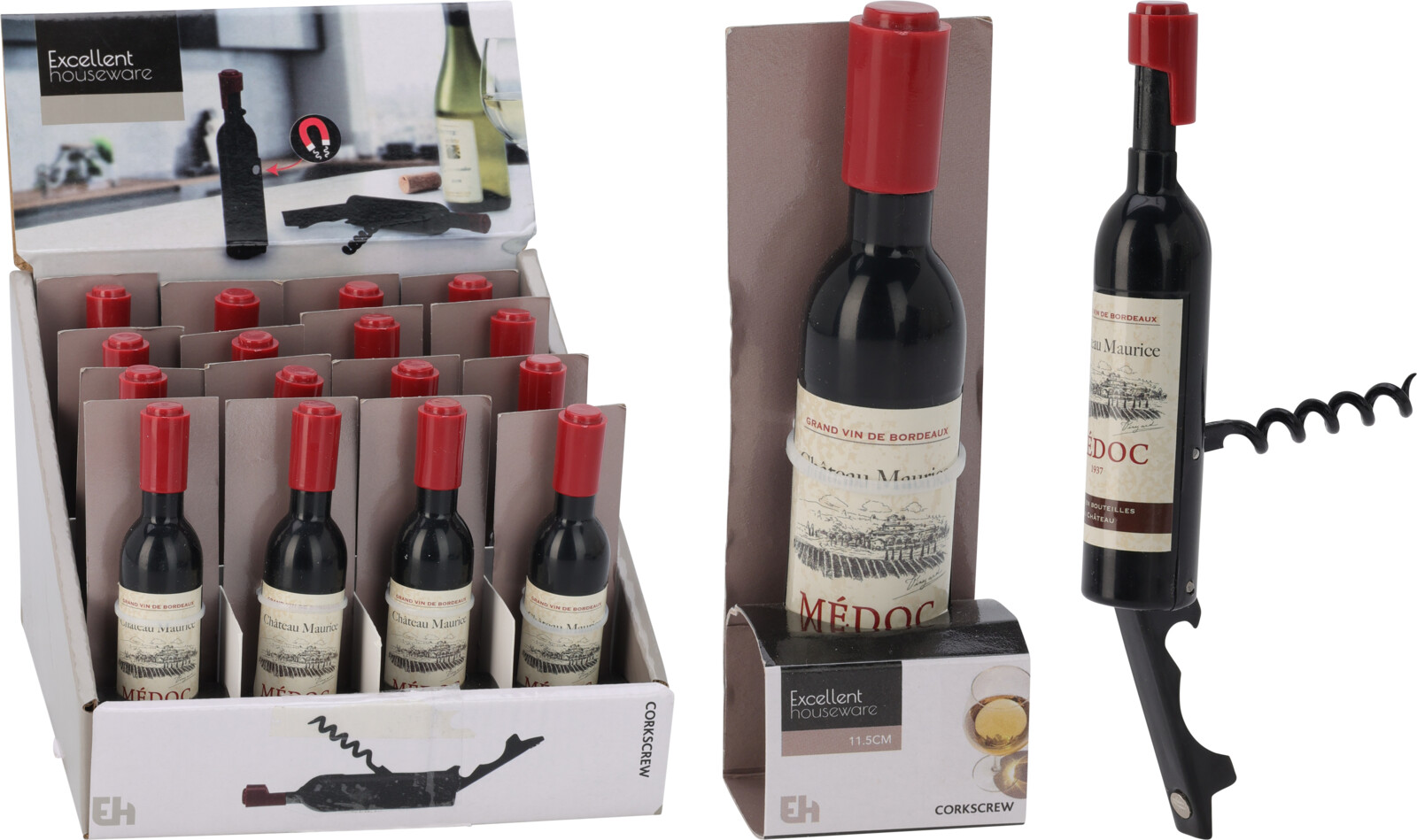 EH Opener kurkentrekker Wijnfles in display