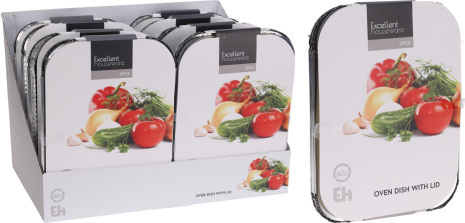 Bereidingsbak met deksel 26x19x6cm 5 stuks