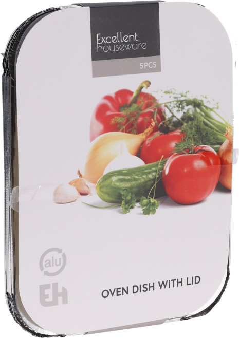 Bereidingsbak met deksel 26x19x6cm 5 stuks