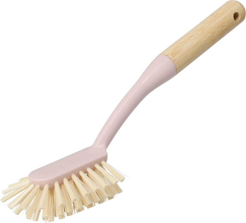 Afwasborstel met bamboe handgreep - pastel 3 assorti
