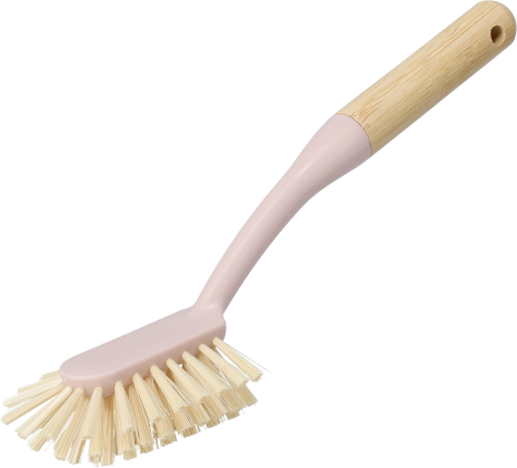 Afwasborstel met bamboe handgreep - pastel 3 assorti