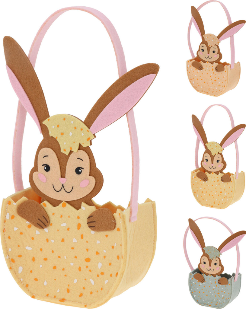 Paasmandje met Haas 19 cm assorti