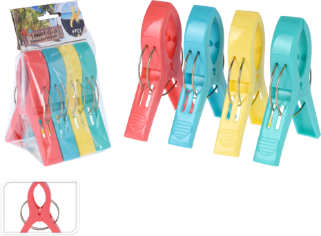 Handdoekklem set 4 stuks assorti