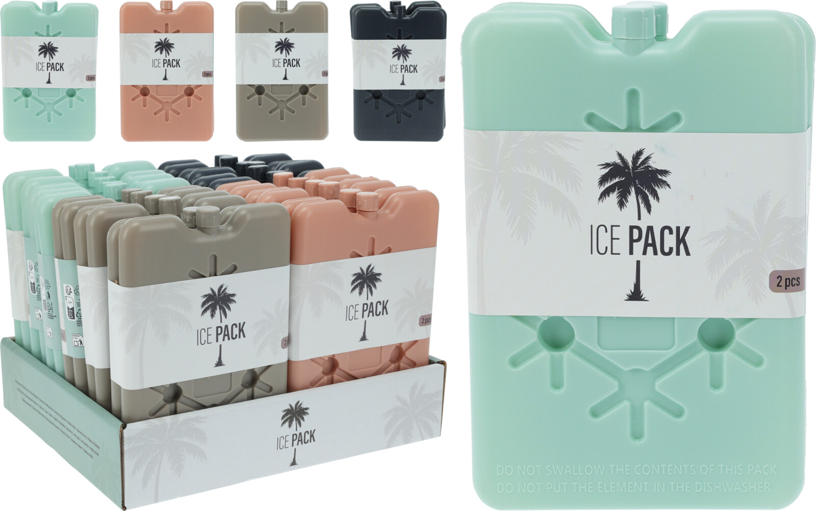 Koelelement set 2 stuks 16x10cm assorti