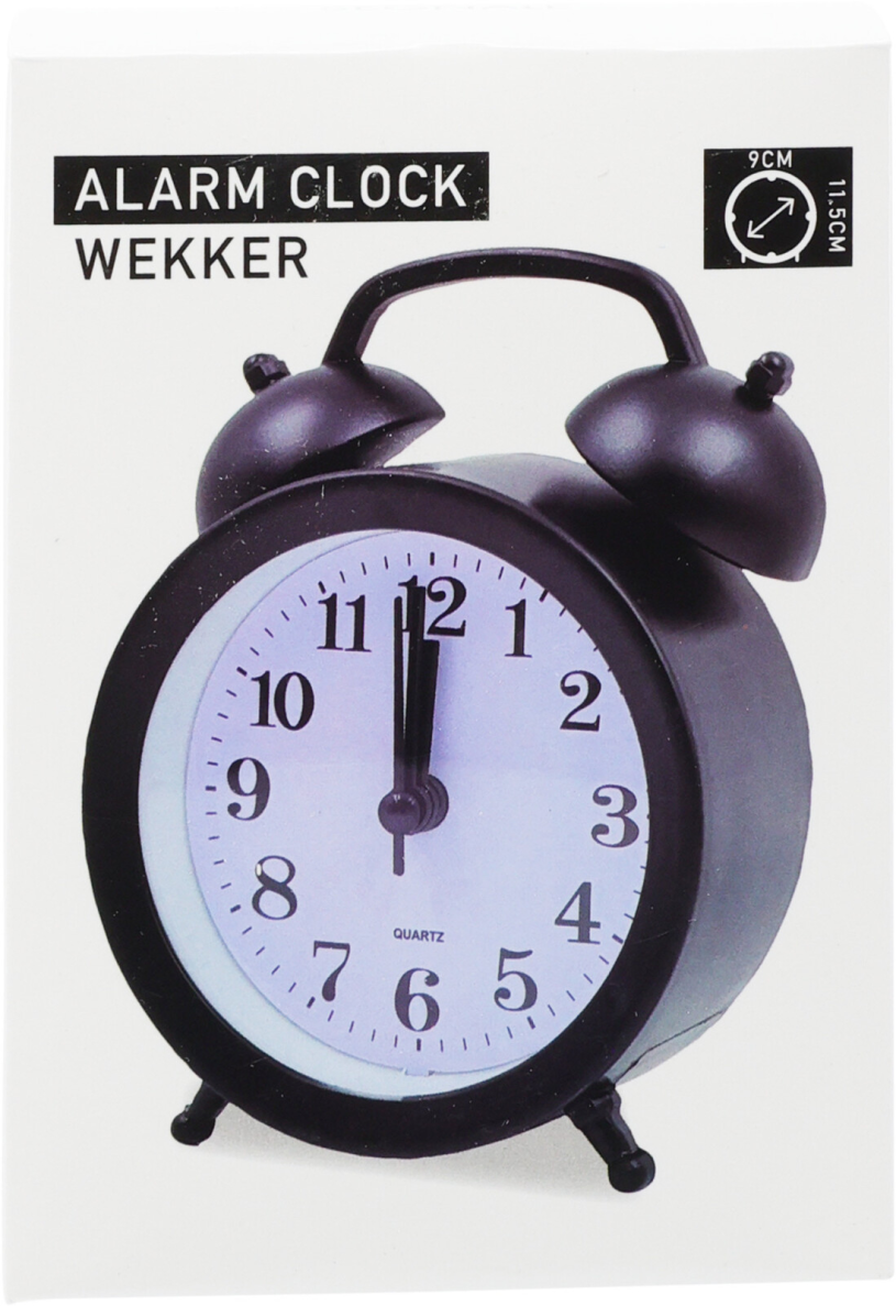 Wekker kunststof 115x88x40mm assorti