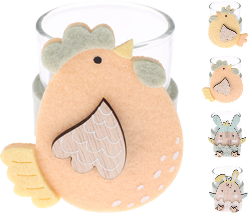 Theelichthouder met Pasen design assorti