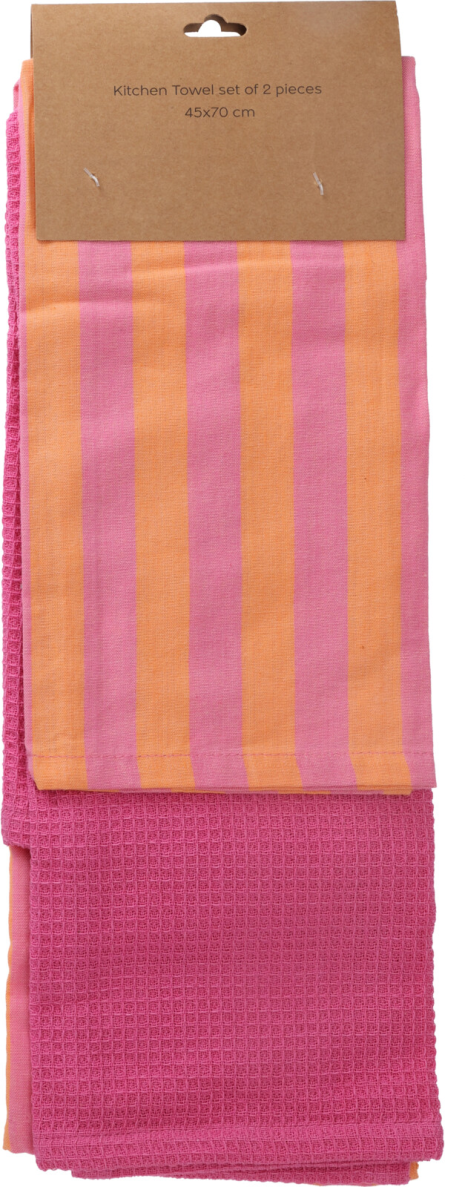 Theedoek Stripe set 2 stuks 70x45cm assorti