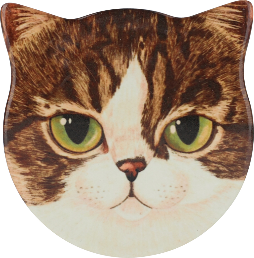 Onderzetter Kat 4 stuks in houder