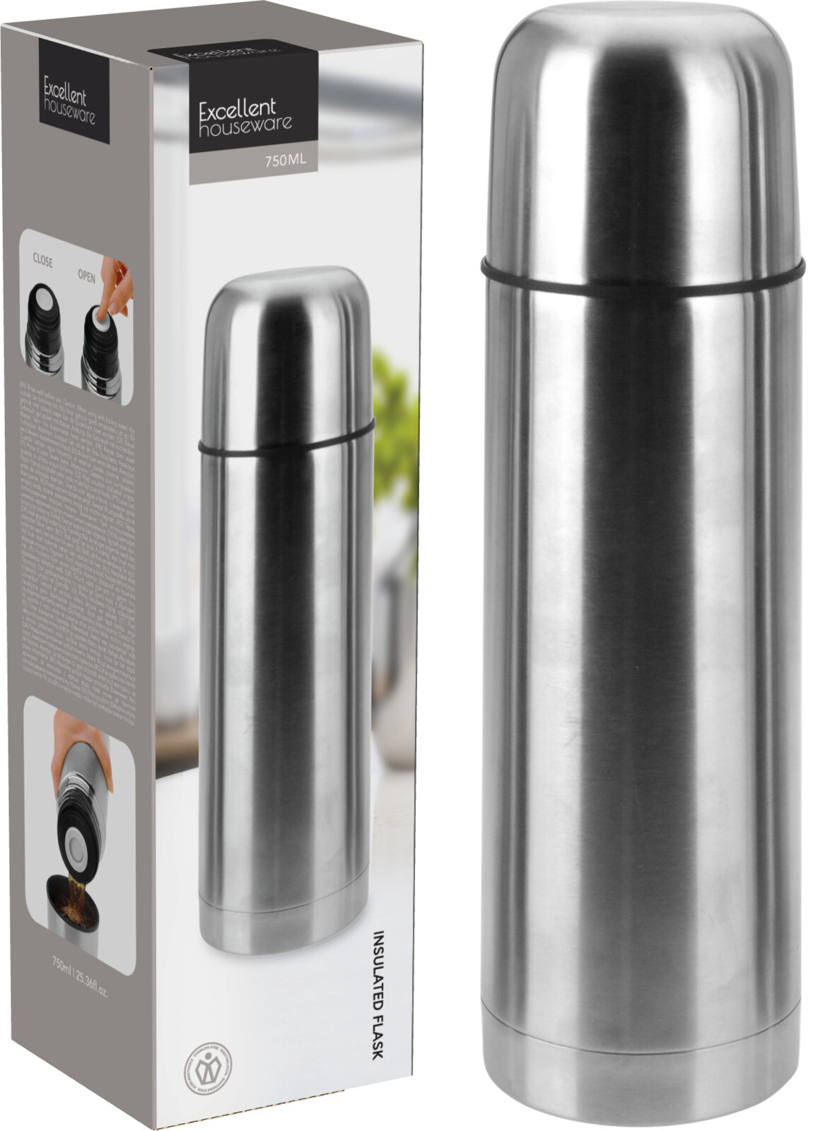 Isolatiekan bullet 0.75L RVS