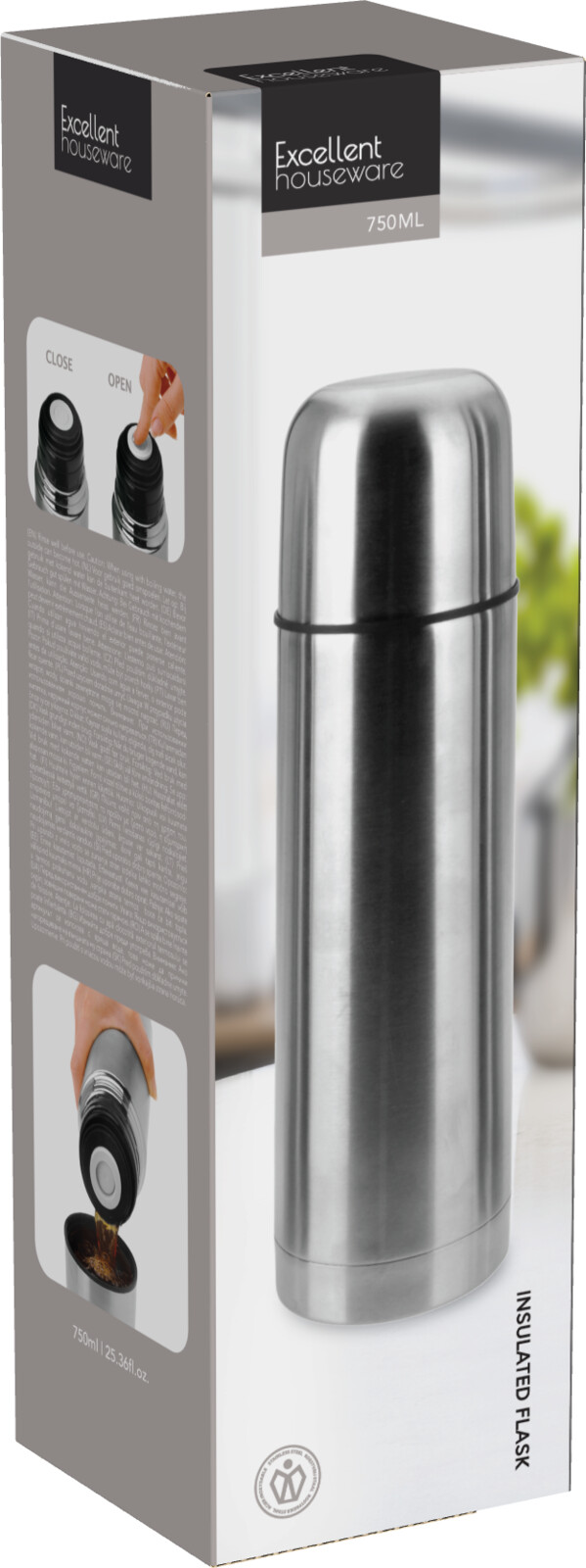 Isolatiekan bullet 0.75L RVS