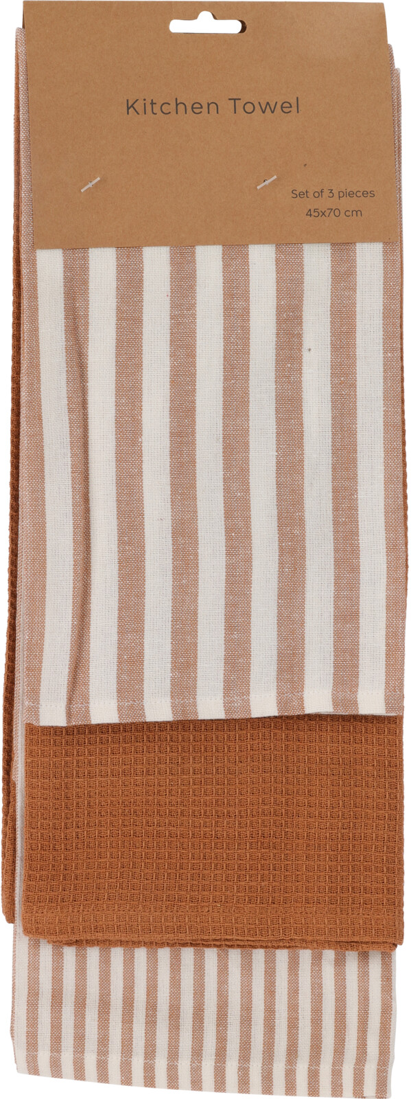 Theedoek Stripe Earth set 3 stuks 70x45cm assorti