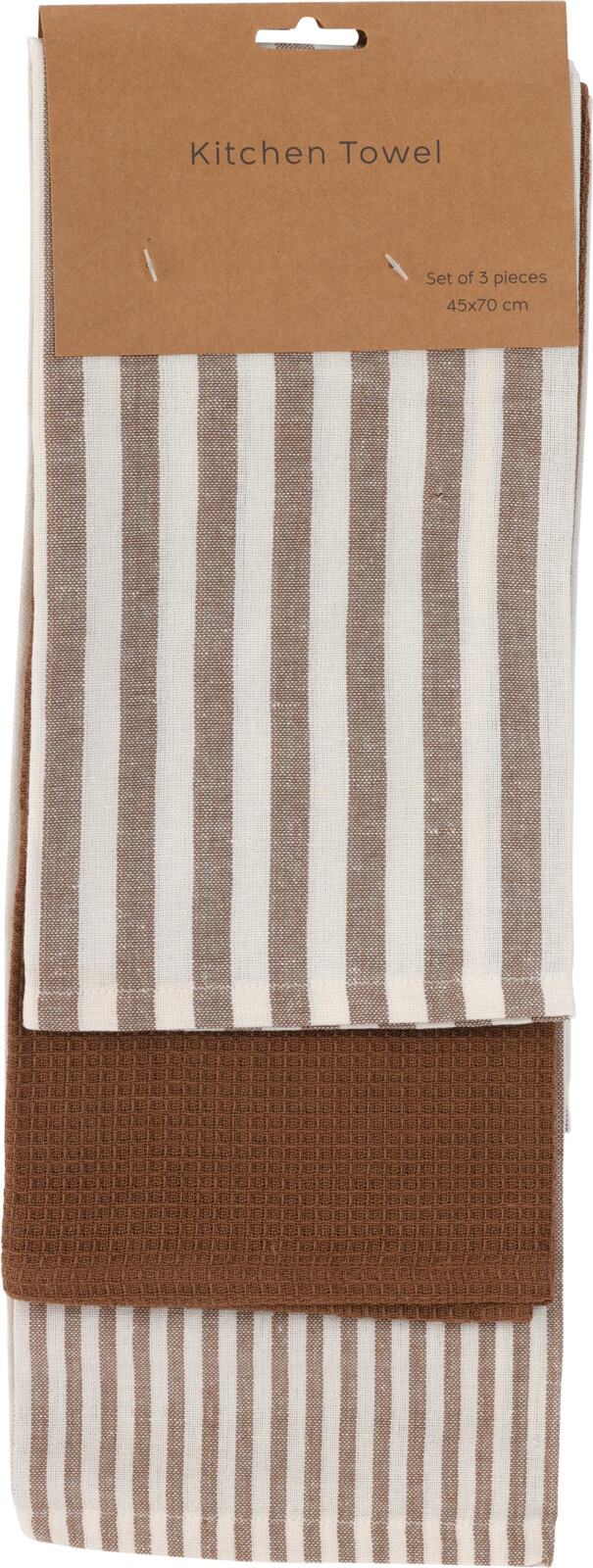 Theedoek Stripe Earth set 3 stuks 70x45cm assorti