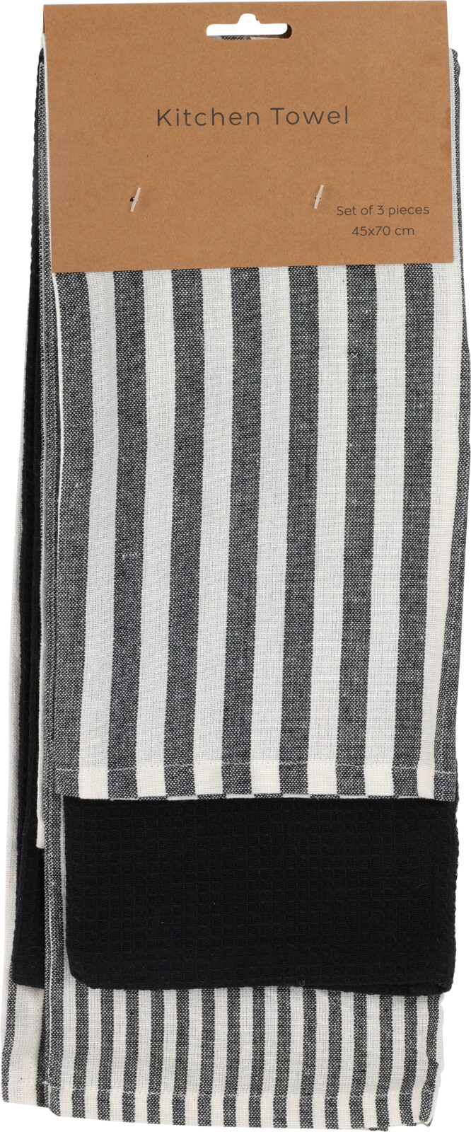 Theedoek Stripe Earth set 3 stuks 70x45cm assorti