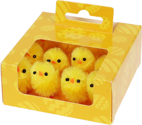 Chenille kuikentjes set 8 stuks assorti