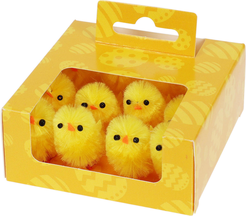 Chenille kuikentjes set 8 stuks assorti