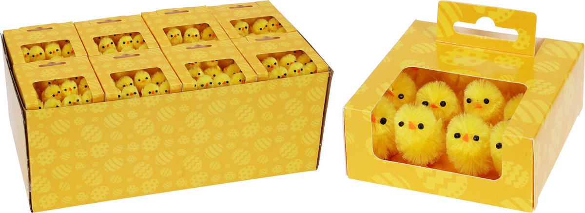 Chenille kuikentjes set 8 stuks assorti