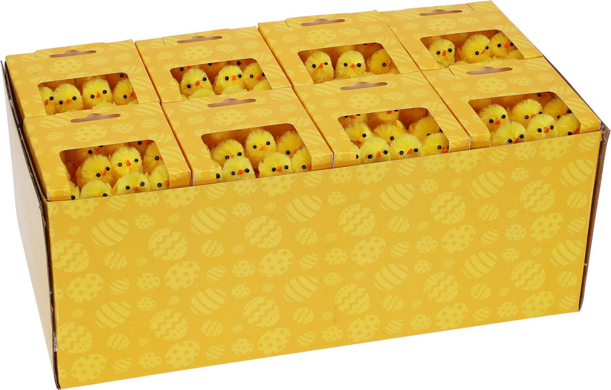 Chenille kuikentjes set 8 stuks assorti