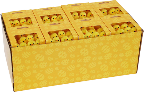 Chenille kuikentjes set 8 stuks assorti