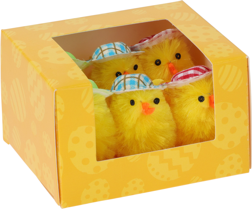 Chenillke kuikens 5cm 6 stuks in display