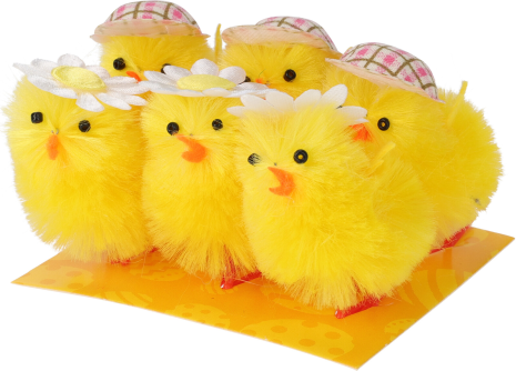 Chenillke kuikens 5cm 6 stuks in display