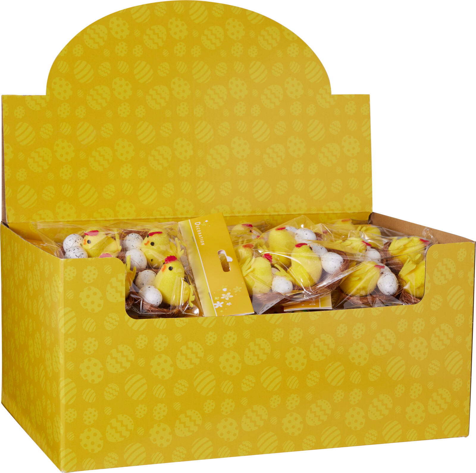 Chenillke kuikens 5cm 6 stuks in display