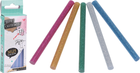 Lijmpatronen 7x100mm glitter gekleurd