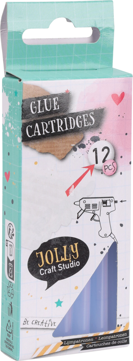 Lijmpatronen 7x100mm glitter gekleurd