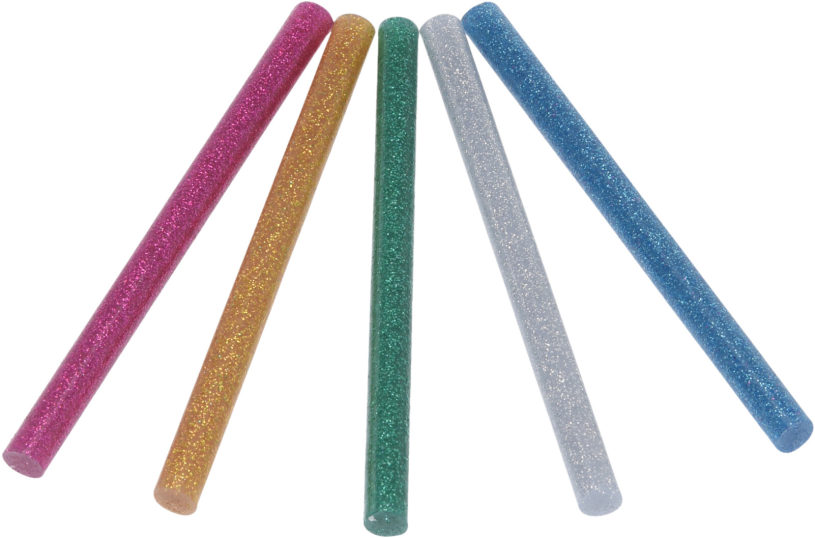 Lijmpatronen 7x100mm glitter gekleurd