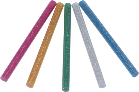 Lijmpatronen 7x100mm glitter gekleurd