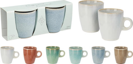 Beker Aardewerk 200 ml set 2 stuks assorti