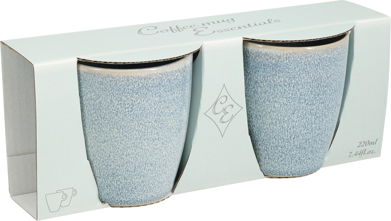 Beker Aardewerk 200 ml set 2 stuks assorti