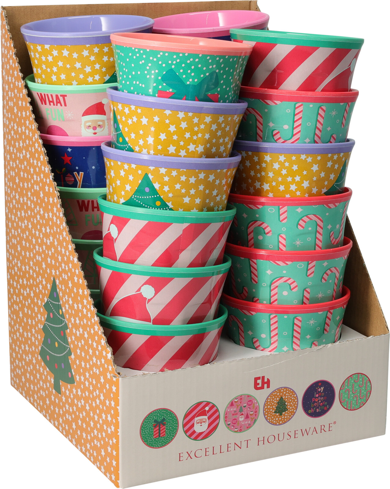 Beker Melamine 290ml 6 assorti 8,7x9cm