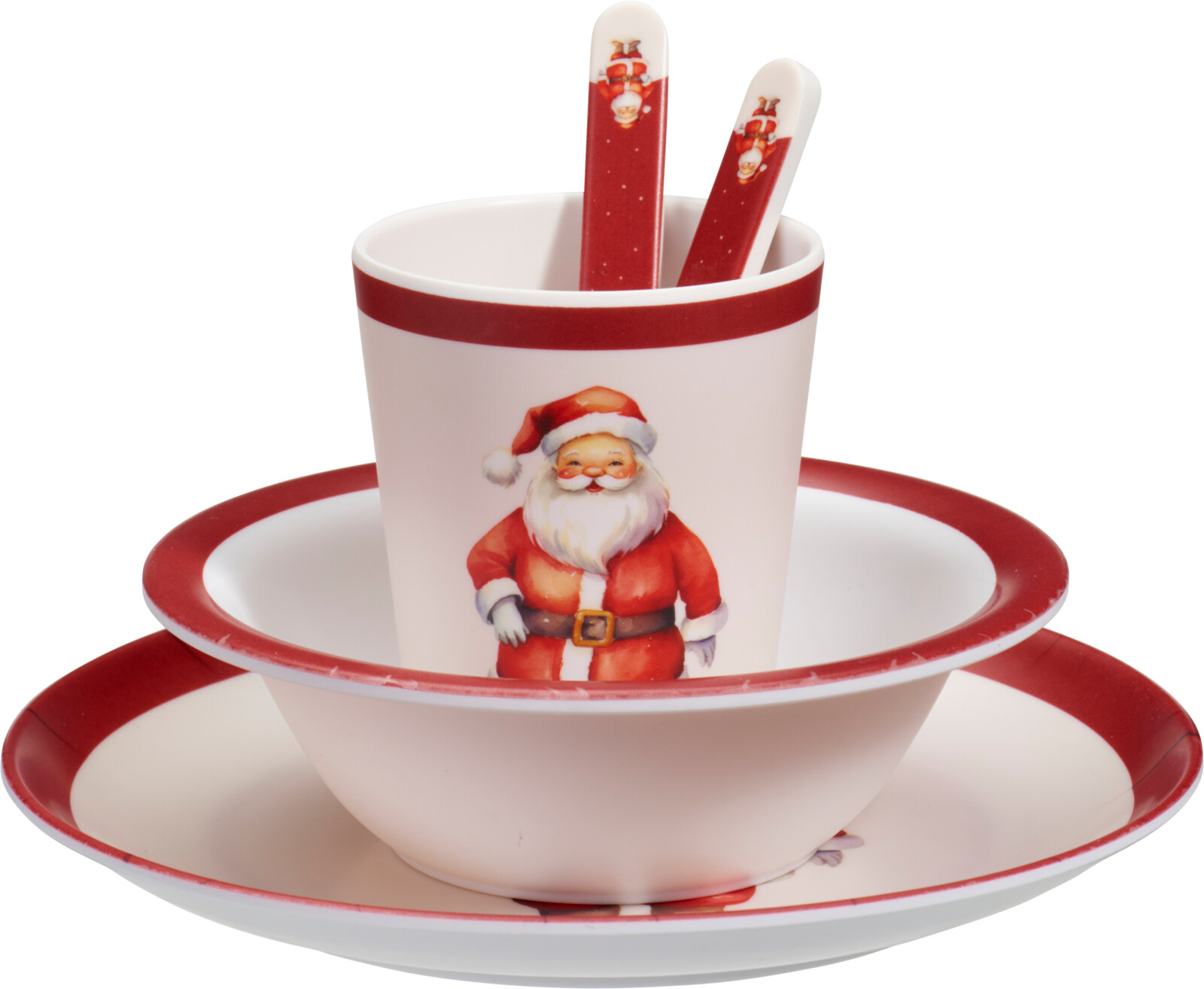 Kinder Serviesset Melamine Kerst 5-delig 3 assorti