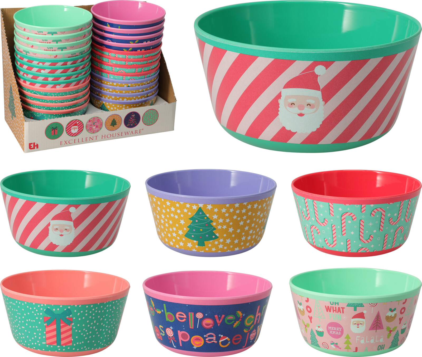 Schaal Melamine 750ml 6 assorti 14x7cm