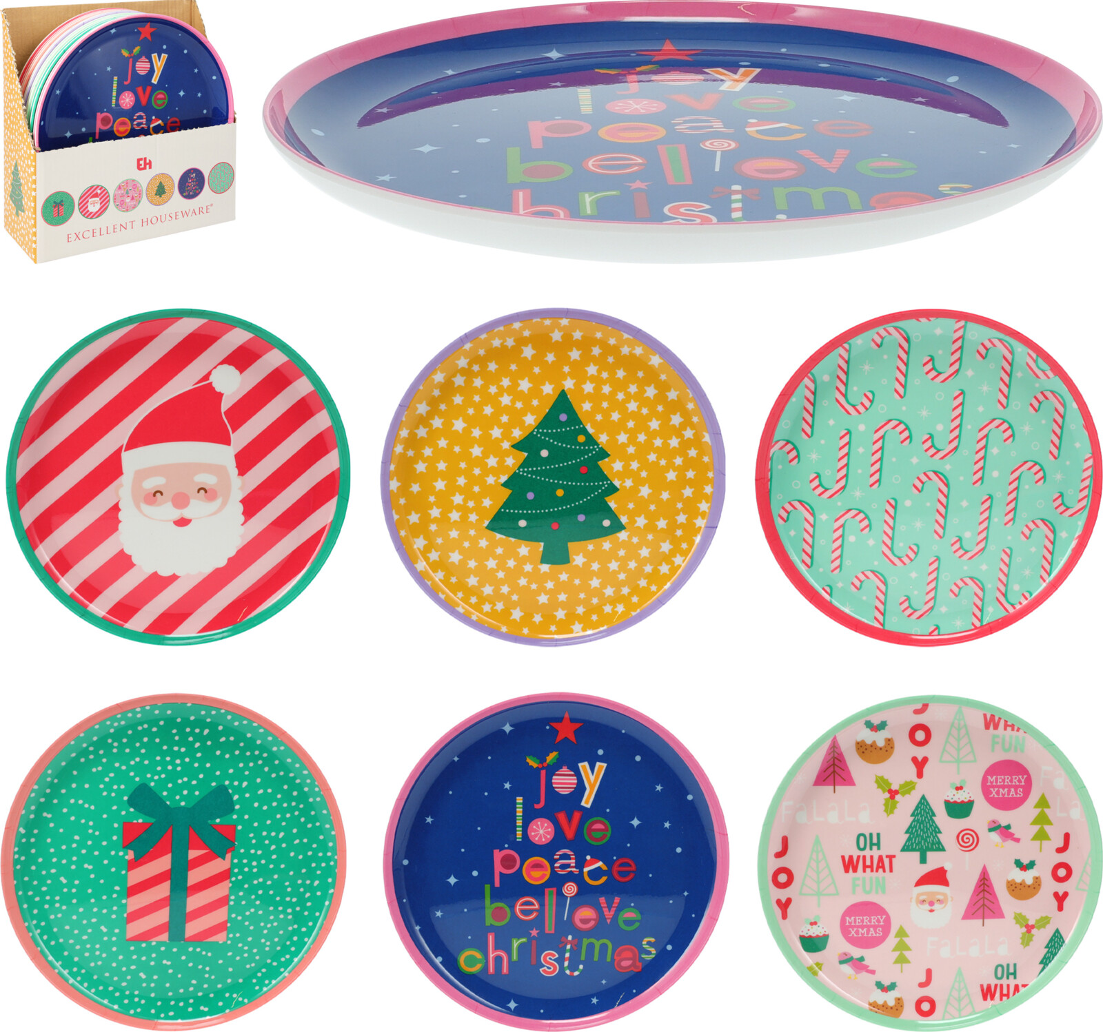 Bord Melamine 21cm 6 assorti