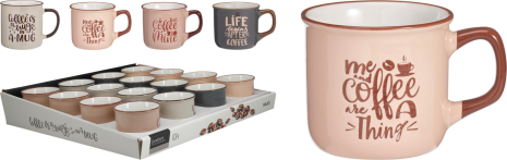 Beker aardewerk Coffee 160ml assori