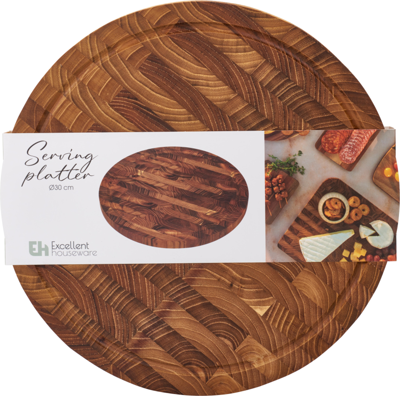 Snijplank Teak rond 28x2cm