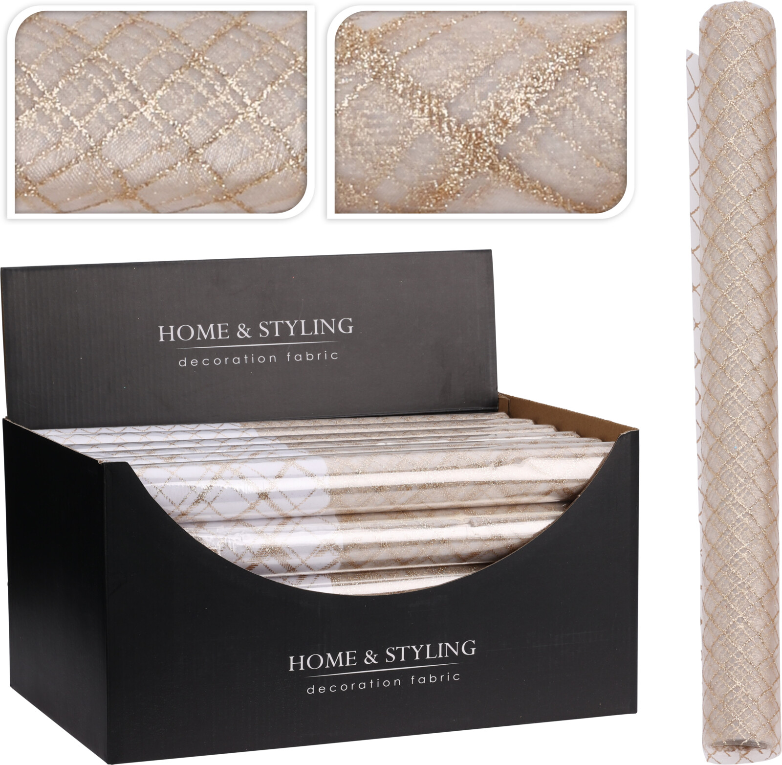 Tafelloper op rol 200x37cm Zilver 2 assorti