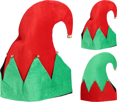 Elfenmuts met bellen 32cm 2 assorti