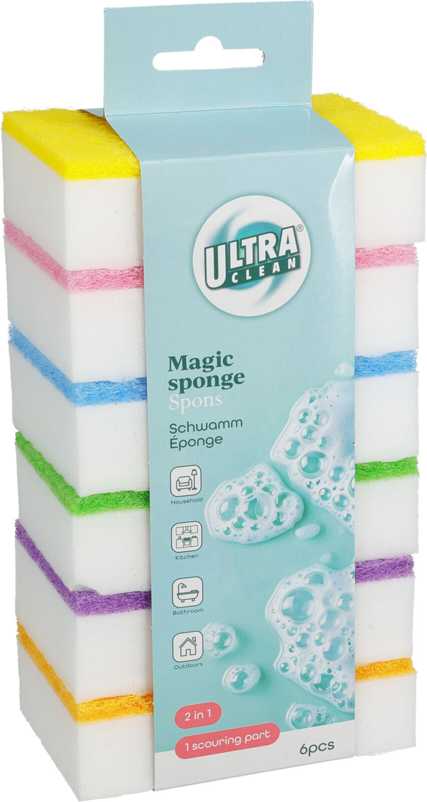 Magische spons met schuurzijde 6 stuks