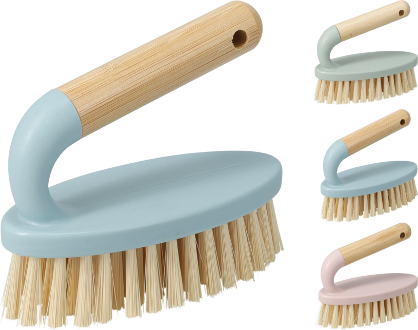 Werkborstel met bamboe handgreep - pastel 3 assorti