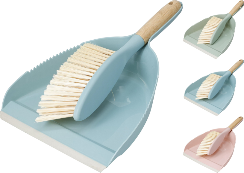 Stoffer en blik met bamboe handgreep - pastel 3 assorti