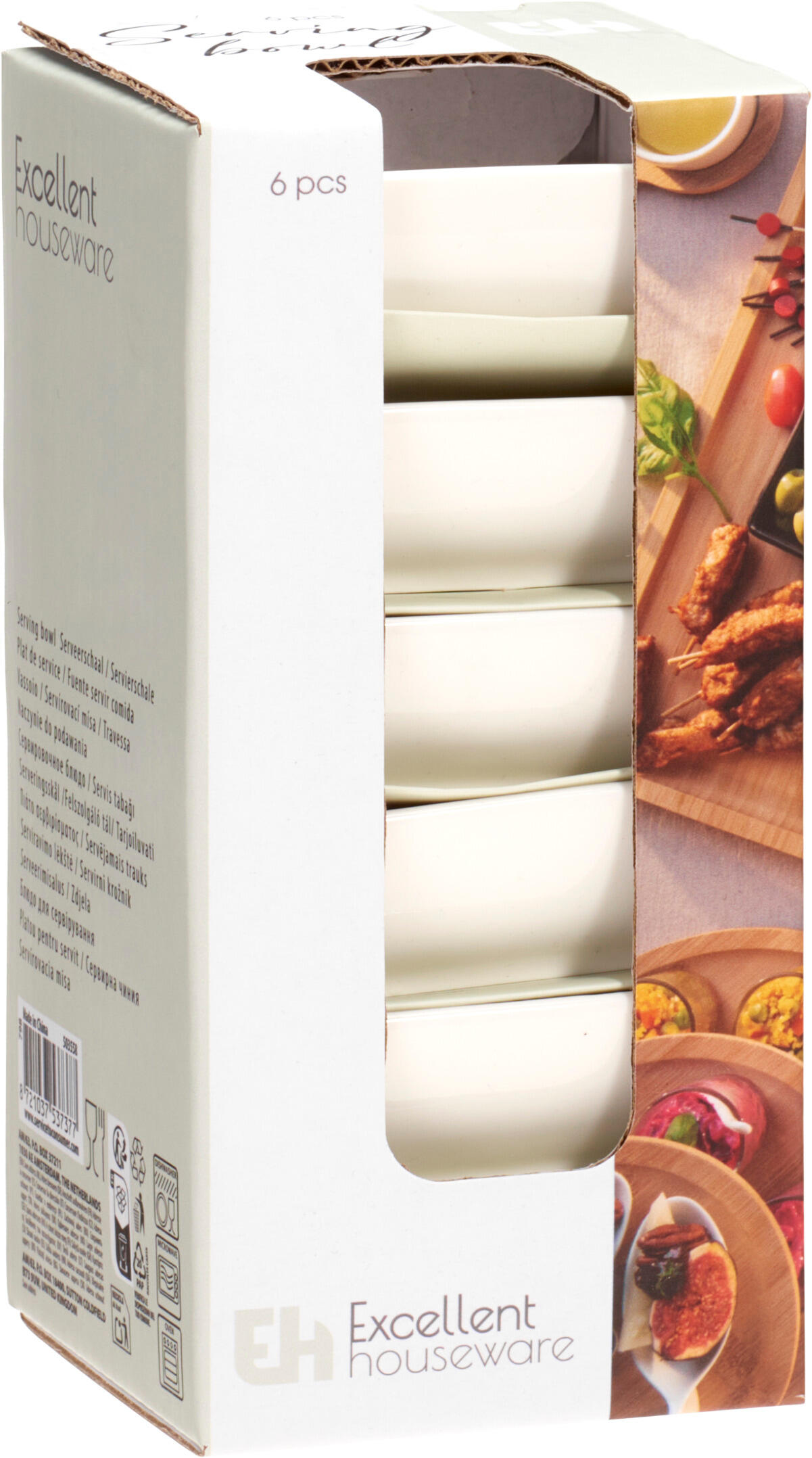 Snackschaal Porselein 8,5x3cm set 6 stuks
