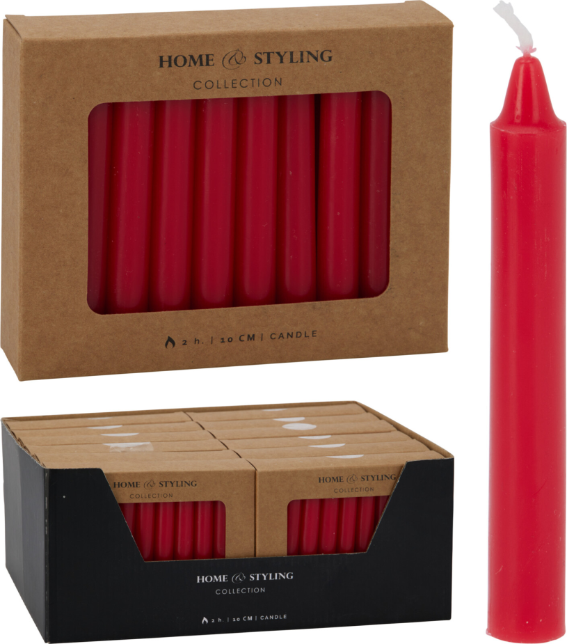 Kerstboomkaarsjes 20 stuks Rood