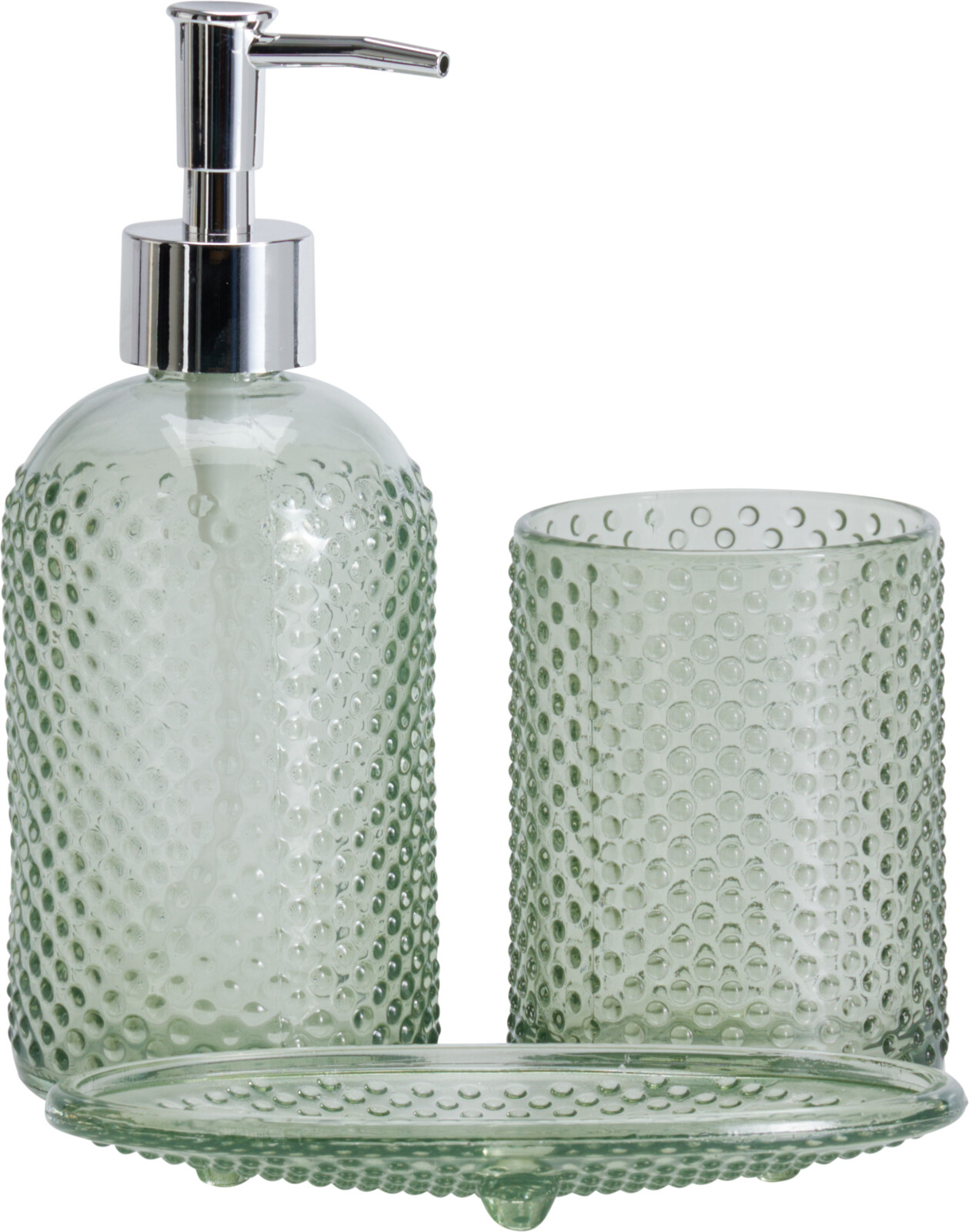Badkamerset Ribbel Glas 3 delig assorti