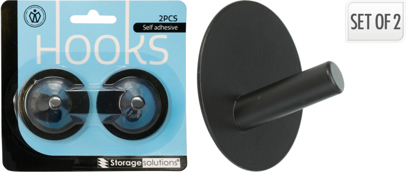 Ophanghaakjes RVS 2 stuks - mart zwart