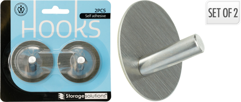 Ophanghaakjes RVS 2 stuks - zilver